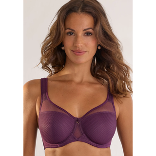 Minimizer-BH NUANCE, Damen, Gr. 90, Cup H, lila (aubergine), Netz, Obermaterial: 79% Polyamid, 15% Polyester, 6% Elasthan, BHs Minimizer-BH, mit Bügel und transparenten Netzeinsätzen – ideal für große Größen