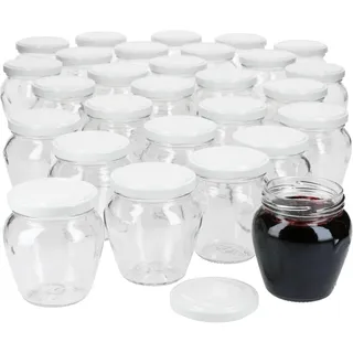 75er Set Marmeladengläser 212ml Twist-Off-Deckel TO63 weiß Einmachgläser Honig Konfitüre Gelee - Weiß