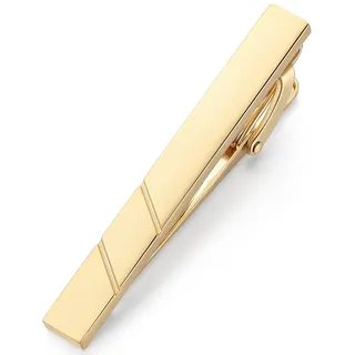 HONEY BEAR Hochwertig Herren Krawattennadel Krawattenklammer Tie Clip aus Edelstahl,MEHRWEG (Mattgold 5.4cm)