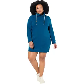 Ulla Popken Damen große Größen Übergrößen Plus Size Sweatkleid, Stehkragen, Langarm, Taschen