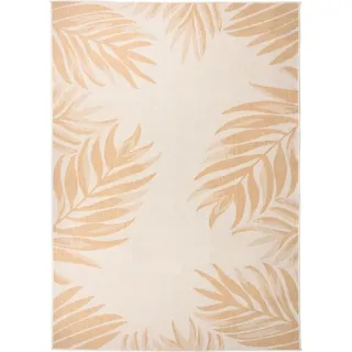 Outdoor-Teppich Flachgewebe 120x170 cm Blattmuster - Gelb