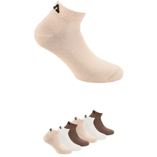 Kurzsocken FILA "UNISEX INVISIBLE PLAIN SOCKS", Damen, Gr. 43-46, beige (mocha mousse), Baumwolle, Elasthan, Polyester, elastisch, Socken Kurzsocken, Baumwollmischung, Rippenbündchen, flache Zehennaht