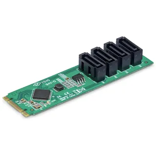 Startech StarTech.com 4-Port M.2 NVMe zu SATA Adapterkarte, M.2 PCIe 3.0 auf SATA HDD/SSD Adapter Card, Kontrollerkarte