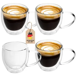 Intirilife Doppelwandige Thermo Gläser Set 0,2 l 4 St.