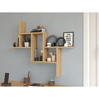 VBChome Wandregal mit 6 Böden 90 x 15 x 73 cm Eiche Artisan Bücherregal Hängeregal Büroregal Holzartig Möbelplatte MDF Schlafzimmer Wohnzimmer Kinderzimmer Modern Eiche Artisan