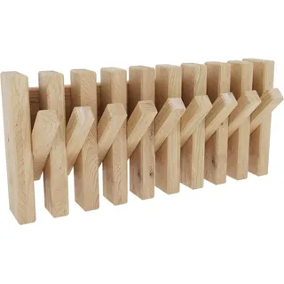 Linea Natura Hakenleiste , Eichefarben , Holz , Eiche , massiv , 38x17x5.1 cm , Aufhängemöglichkeit , Garderobe, Garderobenhaken, Hakenleisten