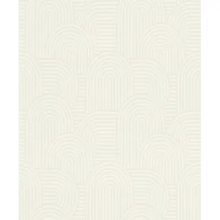 Rasch Textil Rasch Tapeten 634136 - Vliestapete mit geometrischem Muster mit unzähligen Bögen in Cremeweiß und Hellbeige aus der Kollektion Color your life - 10,05 x 0,53 m (LxB)