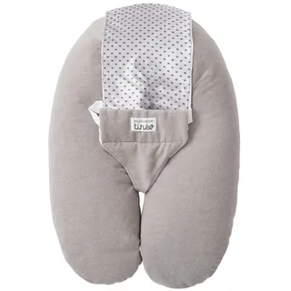 Tinéo - Multifunktions-Schwangerschafts- und Stillkissen Multirelax-Schwamm, abnehmbar, Made in France, 73 x 40 cm (Grau/Sterne)