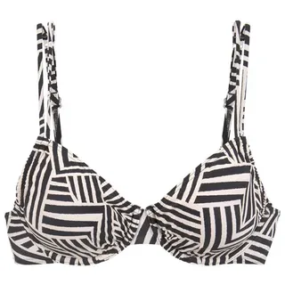 LASCANA Bügel-Bikini-Top »Cleo« mit geometrischem Druck, beige