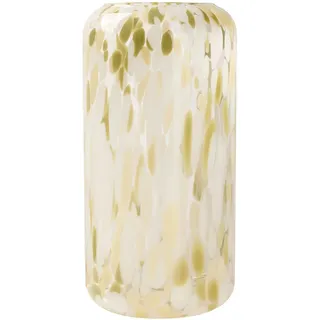 Ambia Home Vase , Grün, Beige , Glas , zylindrisch , 32 cm , handgemacht, zum Stellen, auch für frische Blumen geeignet , Dekoration, Vasen, Glasvasen