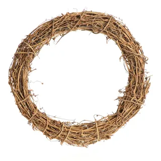 com-four® 1x DIY Deko Holz-Kranz zum Basteln - Rattan-Kranz zum Dekorieren von Fenstern, Tischen und Türen (1 Stück, Ø30cm, Hellbraun)