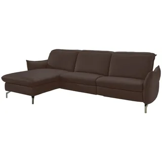 Livetastic Ecksofa , Dunkelbraun , Textil , Ottomane links, L-Form , 233x179 cm , Made in Eu , Hocker erhältlich, motorische Relaxfunktion, Armteil links, Armteil rechts , Wohnzimmer, Sofas & Couches, Wohnlandschaften, Ecksofas
