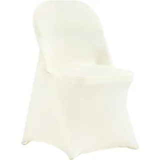 Vevor Stuhlhussen für Klappstühle aus Elastischem Spandex, Kurzer Stuhlbezug, Abnehmbare & Waschbare Schonbezüge, für Hochzeit, Urlaub, Bankett, Party, Feier (30 Stück, Elfenbeinweiß)
