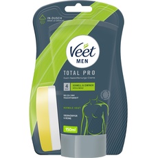 Veet Men Dusch-Haarentfernungscreme für Oberkörper & Beine - Enthaarungscreme für Männer, für normale Haut - 150 ml inkl. Schwamm