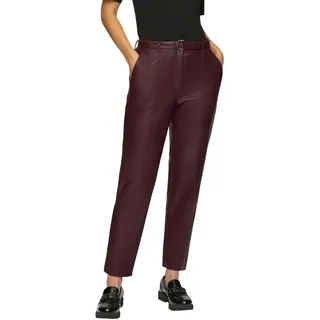 s.Oliver BLACK LABEL Lederimitathose, mit Gürtel s.Oliver BLACK LABEL plum 36