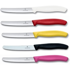 Victorinox 5-tlg Tafelmesser Set Swiss Classic Bunter Mix - Brötchenmesser Tomatenmesser