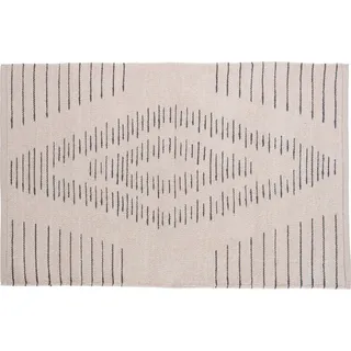 OBI Baumwoll Teppich gemustert Beige-Schwarz 60 x 90 cm