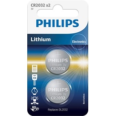PHILIPS CR2032P2/01B - Lithium Batterien Knopfzelle - 2 Stück - 3 V
