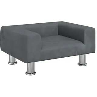 Kindersofa Dunkelgrau 50x40x26,5 cm Samt - Grau, Dunkelgrau