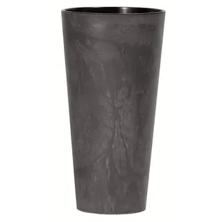 Prosperplast Tubus Slim Effect Blumentopf Pflanzkübel Beton-Design 2in1 inkl. Pflanztopf Rund Kunststoff (200mm, Anthrazit)