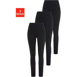 Leggings H.I.S, Damen, Gr. 52/54, N-Gr, schwarz, Single Jersey, Obermaterial: 95% Baumwolle, 5% Elasthan, unifarben, Basic, Hosen Leggings, für Sport und Freizeit, Topseller