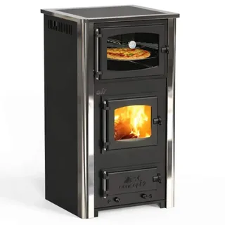 Kaminofen mit Backfach und Herdplatte ABC Concept 2 Air Mini Mehrfachbelegung Holzofen 10 kW Kamin Ofen Holz Werkstattofen Schwedenofen Hüttenofen Heizofen Holzofen