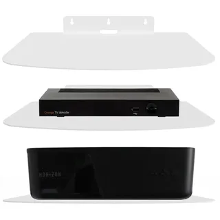 Massives Metall Wandregal mit Halterung für TV/SAT-Receiver, WLAN-Router, Switch, Konsole, DVD-Player, Blu-ray-Player, Groß Weiß - Weiß