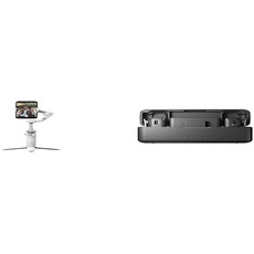 DJI Osmo Mobile 6 Premium Vlogging Combo, Intell. Handy-Gimbal, Objektverf., integr. Verlängerungsstab, Android- & iPhone-Stabilisator, Slate Gray, DJI Mikro (2 Sender + 1 Empfänger + Ladeschale)