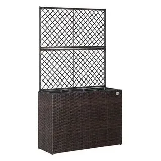 CASARIA Pflanzkasten mit Rankgitter 83 x 30,5 x 60 cm Braun