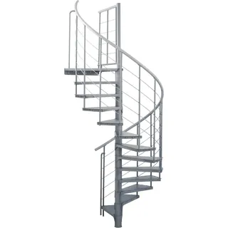 Minka Spindeltreppe Spino Smart Ø 120 cm Grau Raumhöhe bis 305 cm