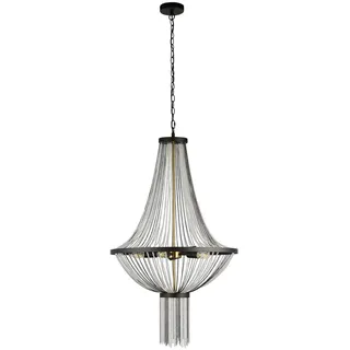 Kronleuchter , Schwarz, Messingfarben , Metall, Kunststoff , 162 cm , Lampen & Leuchten, Leuchtenserien