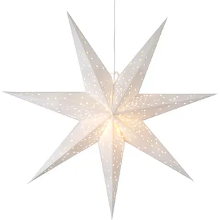 Papierstern Galaxy - Sternenbilder - hängend - 7-zackig - 100cm - inkl. E14 Fassung u. Kabel - weiß - Weiß