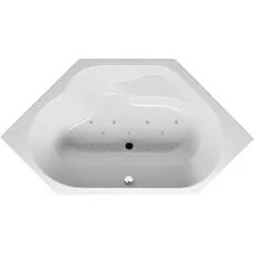 RIHO Winnipeg Eck-Badewanne, mit Air-System, Einbau, 2-Sitzer, 145x145x47,5cm, 225 Liter, weiß, B010007005