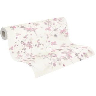 A.S. Création Blumentapete Rosa Weiß PintWalls 387264 Vliestapete Tapete Blumen Floral Grau 10,05x0,53m Made in Germany