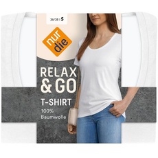 Bild Kurzärmeliges T-Shirt Relax & Go aus weicher Baumwolle Basic Rundhalsausschnitt Damen