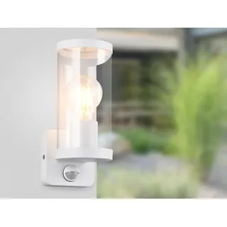 LED Außenwandleuchte mit Bewegungsmelder, Außenleuchte Hausbeleuchtung Weiß 23cm - Weiß