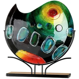 Bodenvase , Multicolor , Metall, Glas , rund , 47x51x10 cm , nur für Seiden- und Kunstblumen geeignet, nur zu Dekorationszwecken, handgemacht , Dekoration, Vasen, Glasvasen