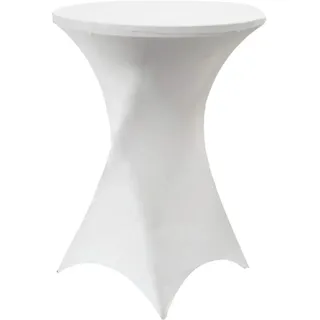 SINSSOWL 4 Stück Elasthan hussen stehtische 80-85 cm weiß Stehtisch Hussen Abdeckung für Stehtisch Klappbar und Bistrotisch Als Tischdecke
