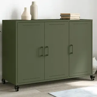 vidaXL Sideboard Olivgrün 100,5x39x72 cm Stahl - Grün