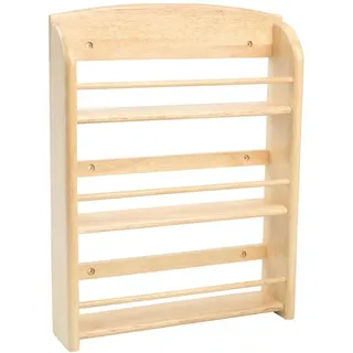 T&G 10398 Scimitar Gewürzregal mit 18 Gläsern, Hevea, 32 x 7,5 x 41,5 cm, inkl. Befestigungsmaterial