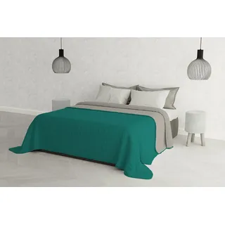 Italian Bed Linen Elegant Doppelbett, Aqua/Grau, 260 x 270 cm