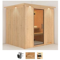 Bild Sauna »Dima«, (Set), 3,6-kW-Plug & Play Ofen mit integrierter Steuerung, beige