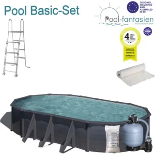 Gre Stahlwandpool Kea oval 730 x 375 x 120 cm inkl. Sandfilteranlage