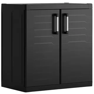 Keter Geräteschrank , Schwarz , Kunststoff , 2 Fächer , 89x93x54 cm , Freizeit & Co, Heimwerken, Werkstatteinrichtung, Werkzeugschränke