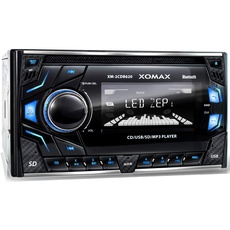 XOMAX XM-2CDB620 Autoradio mit CD-Player I Bluetooth Freisprecheinrichtung I 3 Farben einstellbar (Rot, Blau, Grün) I USB, Micro SD, AUX I Anschluss für 2X Subwoofer I 2 DIN