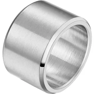 HIJONES Herren Edelstahl 15mm breit schlicht Statement Ehering großer Ring matt gebürstet Hip Hop Silber Größe 62