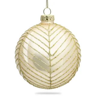 SIKORA Highlights 4er Set ausgefallene Christbaumkugeln aus Glas Champagner besondere Weihnachtskugel Christbaumschmuck, Farbe | Modell:Modell New York Champagner, Höhe in cm:8 cm
