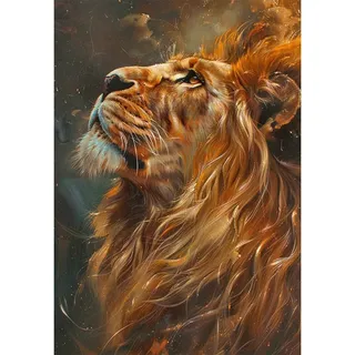 DCIDBEI Diamant Painting Bilder Löwe 40x50cm Diamant Malerei Erwachsene | DIY Löwe Puzzle Strass Stickerei Kreuzstich Löwe Leinwand Groß Diamond Painting Erwachsene König der Löwen Mut Stärke