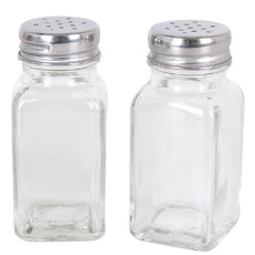 PARENCE.- Set traditioneller Salz- und Pfefferstreuer - 8,5x4,5x10cm - Set mit 2 klassischen Salz- und Pfefferbehältern - transparent, Küche, Zuhause