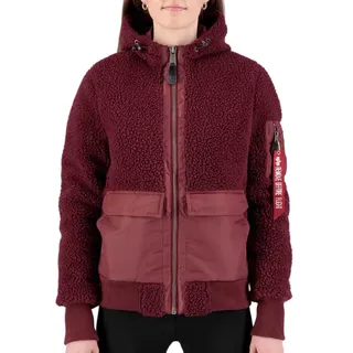 Alpha Industries Zip Hood Teddy Wmn Fliegerjacke für Damen Burgundy
